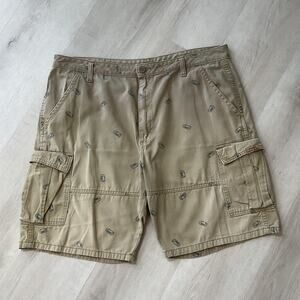Wrangler Tan Mens Size 38 Graphic Can Cargo Shorts